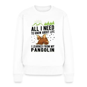 Pangolin Geschenk Schuppentier - Frauen Premium Bio Pullover - Weiß - Vorne - Julia (174cm)