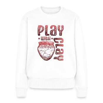 Playing with clay pottery - Women's Premium Organic Jumper - white - Front - Julia (174cm)
