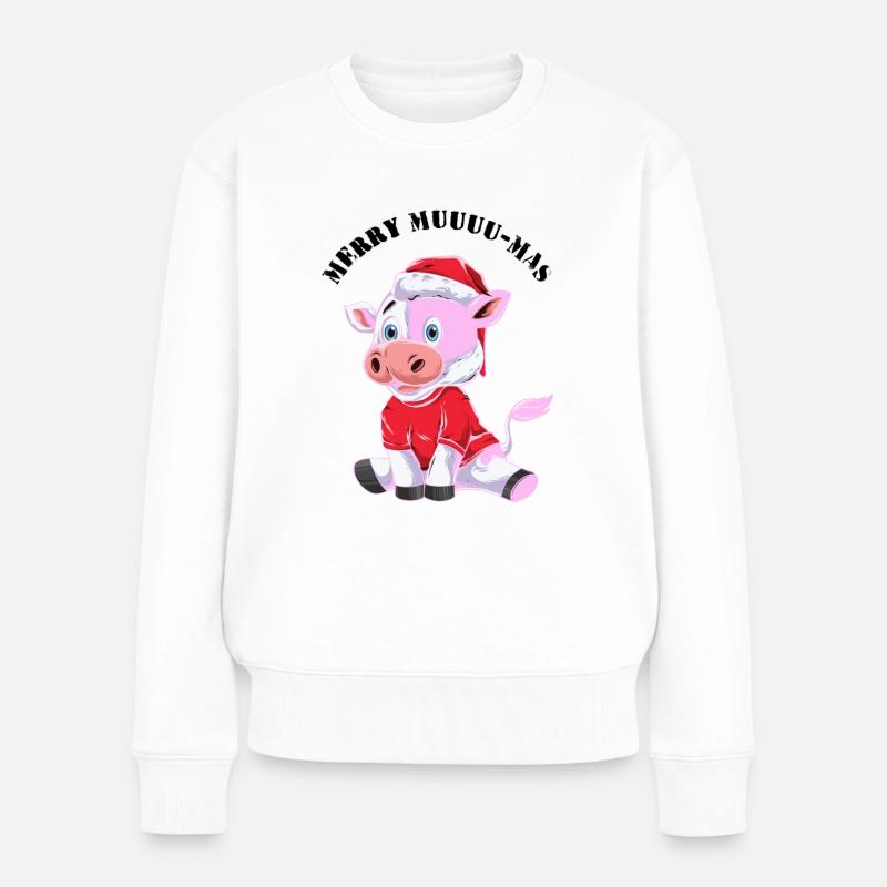 Merry Muuu Mas Outfit - Frauen Premium Bio Pullover - Weiß