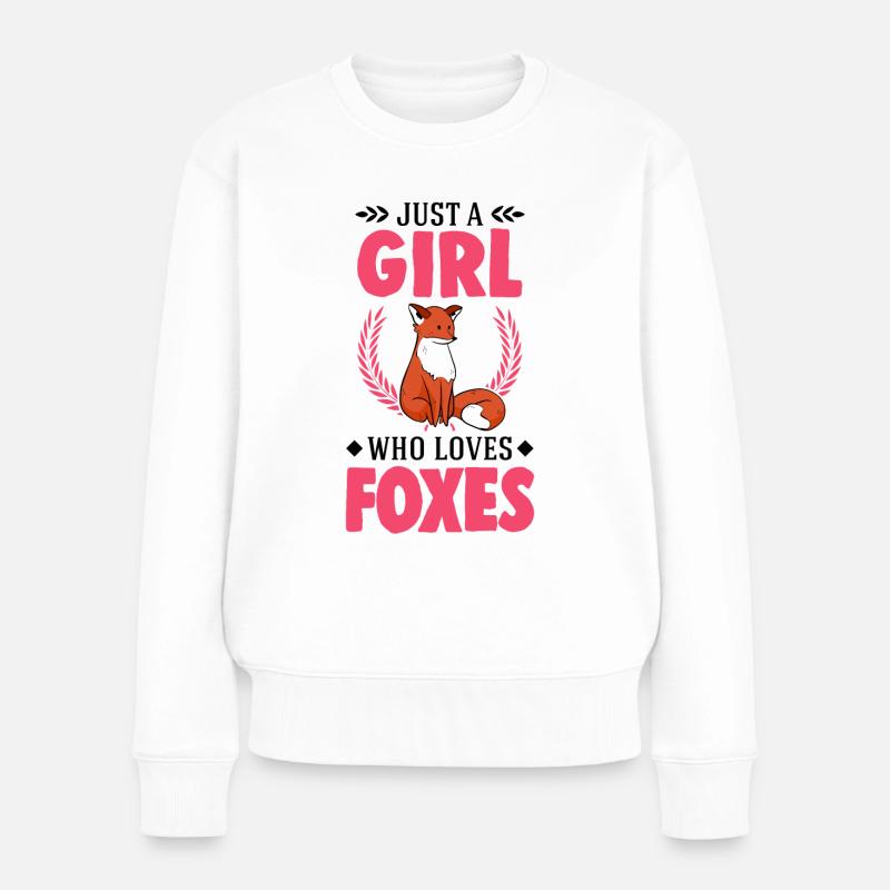Fuchs Mädchen Geschenk - Frauen Premium Bio Pullover - Weiß