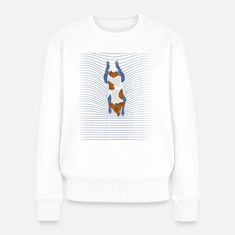 Jack Russel Chien nageur - Pull Premium bio Femme - blanc
