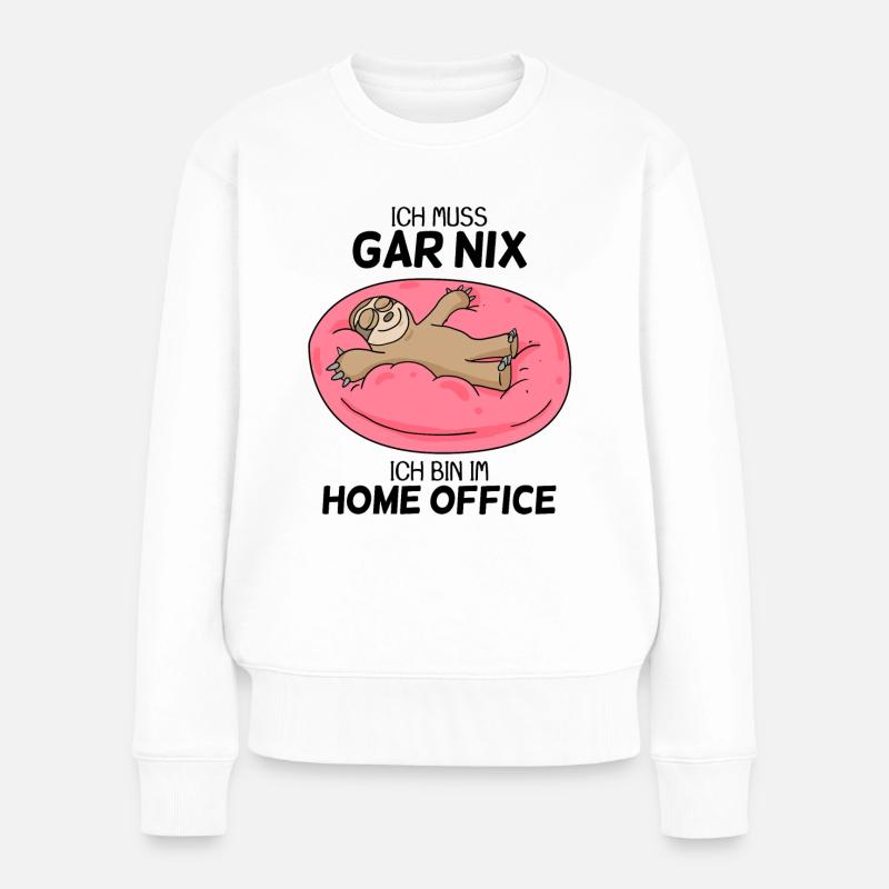 Home Office - Frauen Premium Bio Pullover - Weiß