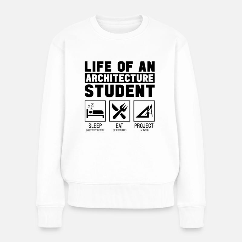 Vie professionnelle d’architecte d’un étudiant en architecture - Pull Premium bio Femme - blanc
