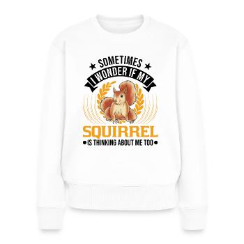 Écureuil Cadeau Écureuil Gris - Pull Premium bio Femme - blanc - Devant - Julia (174cm)