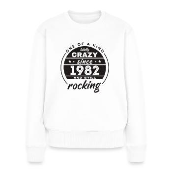 Unique en son genre totalement fou depuis 1982 Rocking - Pull Premium bio Femme - blanc - Devant - Julia (174cm)