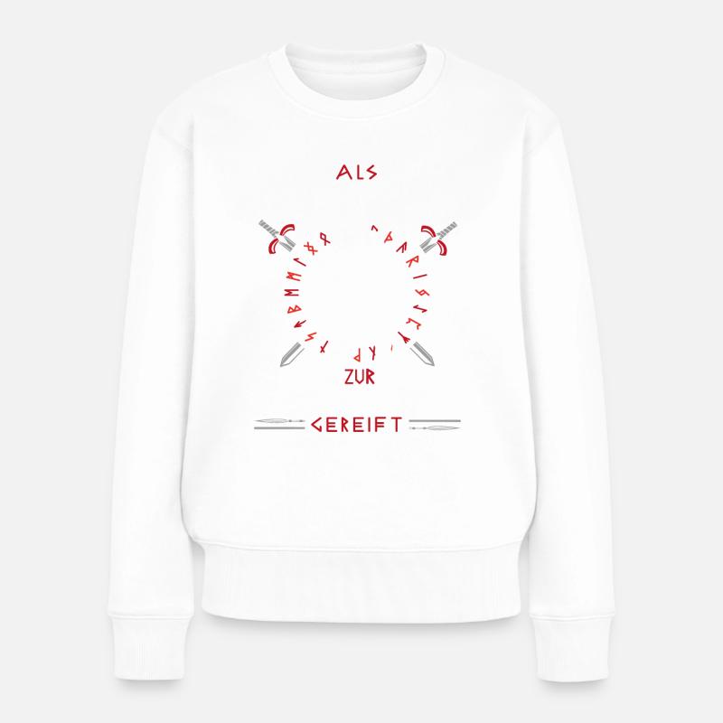 Schildmaid - Geburtstag - Zur Schildmaid gereift - Frauen Premium Bio Pullover - Weiß