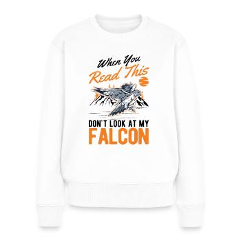 Falke Falkner Faucon crécerelle Fauconnerie Falkner - Pull Premium bio Femme - blanc - Devant - Julia (174cm)