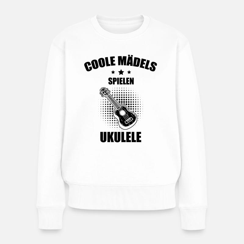Ukulele Ukulele-Spieler Ukulelist - Frauen Premium Bio Pullover - Weiß