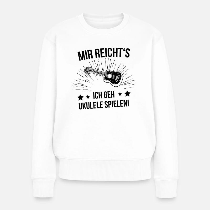 Ukulele Ukulele-Spieler Ukulelist - Frauen Premium Bio Pullover - Weiß