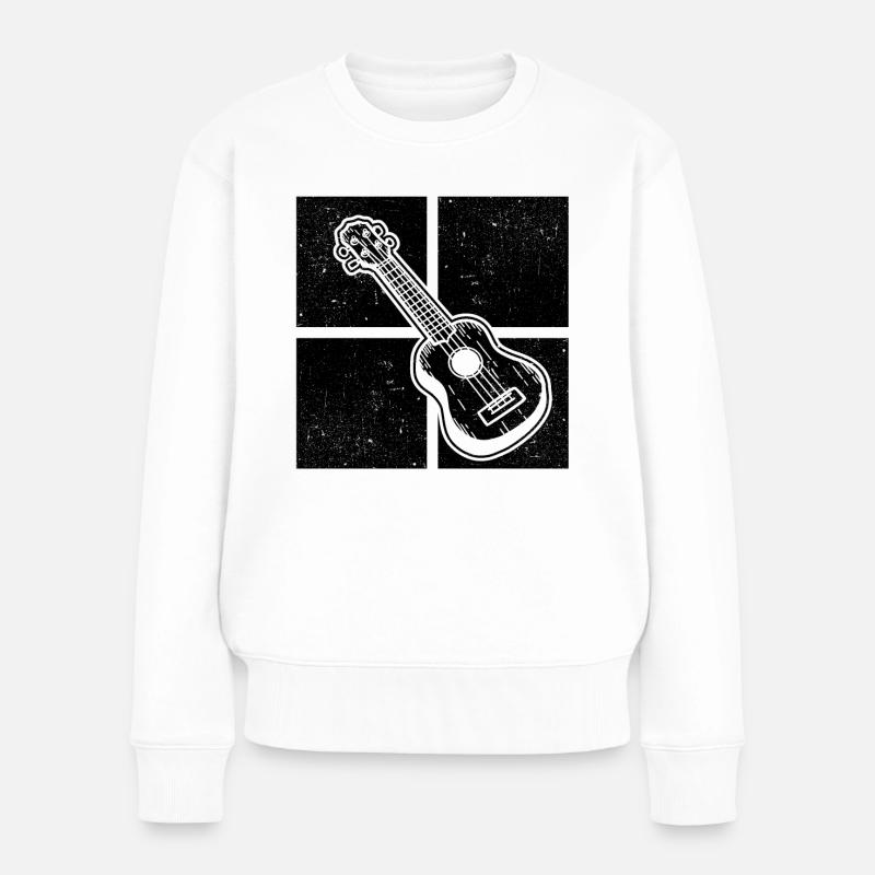 Ukulele Ukulele-Spieler Ukulelist - Frauen Premium Bio Pullover - Weiß