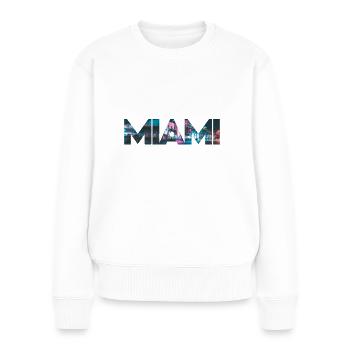 Miami Vice Florida US Amerika Urlaub Geschenk Idee - Frauen Premium Bio Pullover - Weiß - Vorne - Julia (174cm)