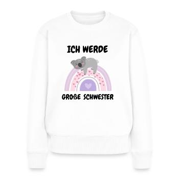Ich Werde Große Schwester - Baby Koala Herzen - Frauen Premium Bio Pullover - Weiß - Vorne - Julia (174cm)