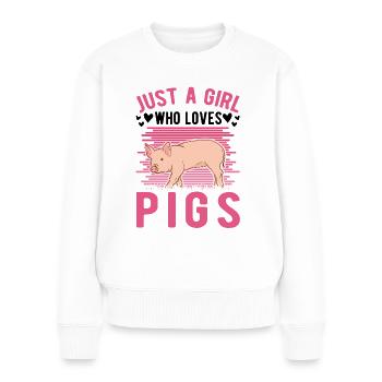 Pig Girls Éleveuse de porcs - Pull Premium bio Femme - blanc - Devant - Julia (174cm)