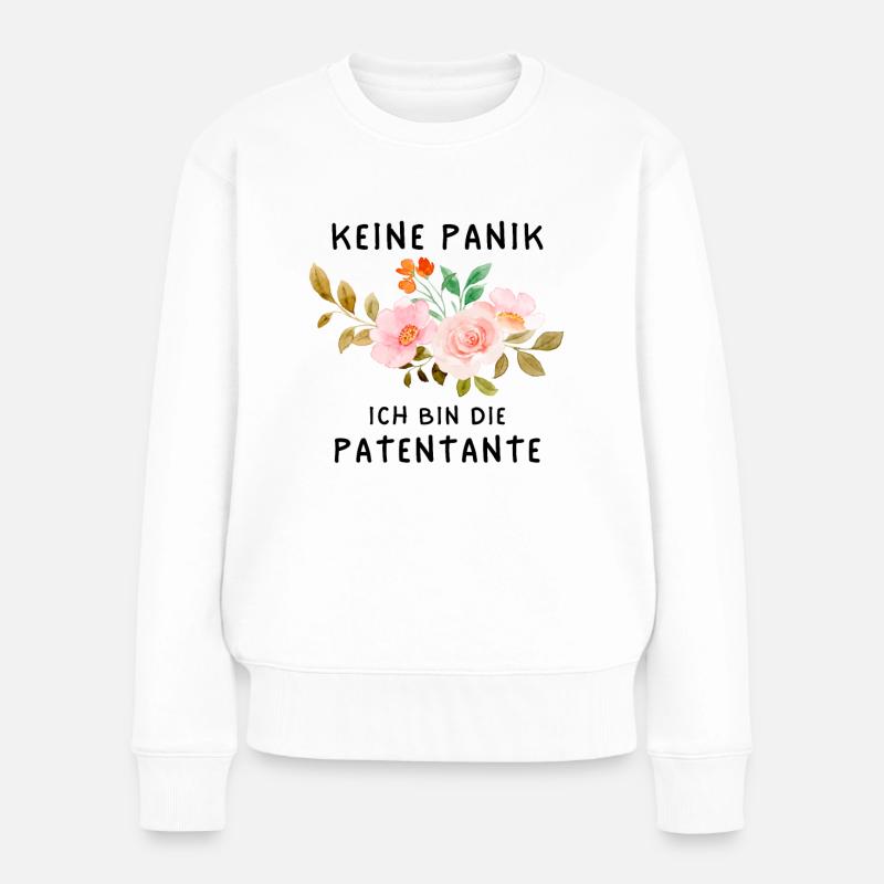 Keine Panik Ich bin die beste Patentante der Welt - Frauen Premium Bio Pullover - Weiß