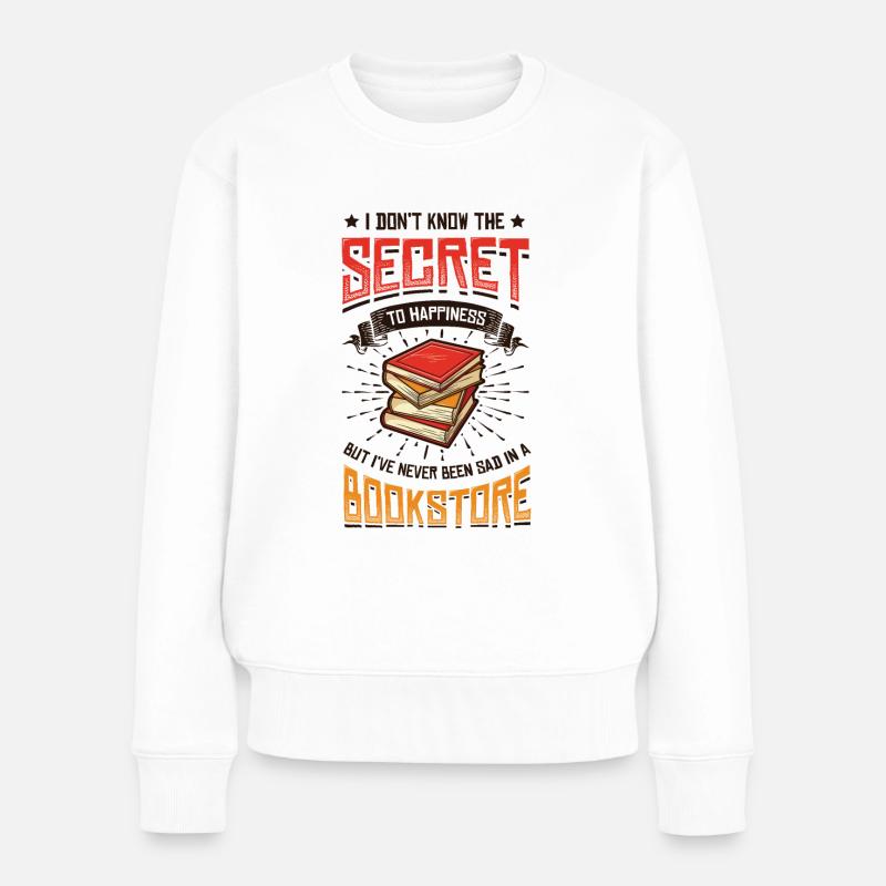 Buchhändlerin, Bibliothekarin, Buchliebhaberin - Frauen Premium Bio Pullover - Weiß