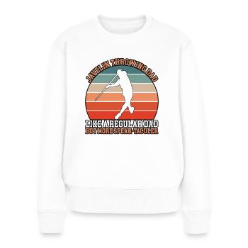 Javelin Throwing Dad - Frauen Premium Bio Pullover - Weiß - Vorne - Julia (174cm)