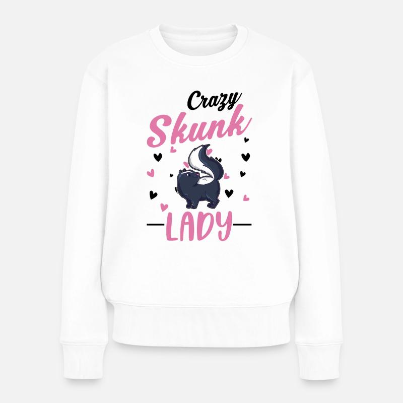 Crazy Skunk Woman - Pull Premium bio Femme - blanc