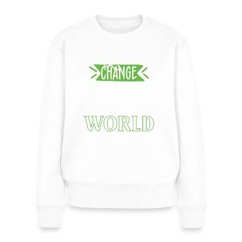 Eco-friendly Earth Planet Save Earth Day - Women's Premium Organic Jumper - white - Front - Julia (174cm)