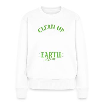 Eco-friendly Earth Planet Save Earth Day - Women's Premium Organic Jumper - white - Front - Julia (174cm)