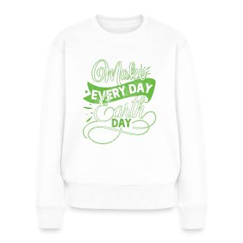 Earth Day Environmentally Friendly Earth Planet Saving - Women's Premium Organic Jumper - white - Front - Julia (174cm)