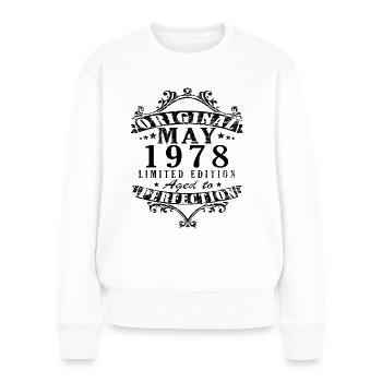 Mai 1978 Vintage Retro Birthday - Pull Premium bio Femme - blanc - Devant - Julia (174cm)