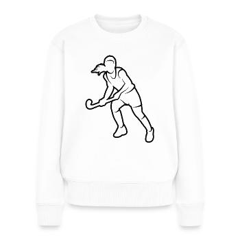 Joueuse de hockey Joueuse de hockey sur gazon - Pull Premium bio Femme - blanc - Devant - Julia (174cm)
