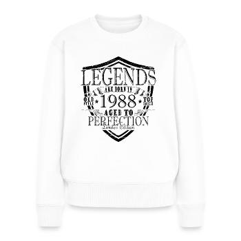 Legenden 1988 Geboren Geschenk Jahrgang 1988 - Frauen Premium Bio Pullover - Weiß - Vorne - Julia (174cm)