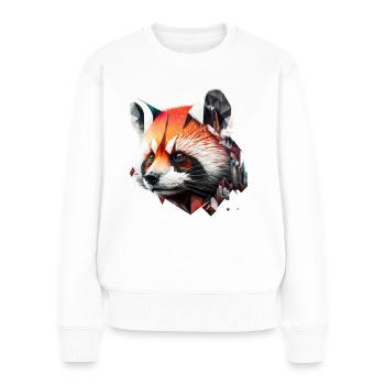 Roter Panda Geschenk Pandabär Kunst Tier Zoo Motiv - Frauen Premium Bio Pullover - Weiß - Vorne - Julia (174cm)