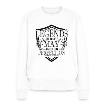 Légendes Mai - Pull Premium bio Femme - blanc - Devant - Julia (174cm)