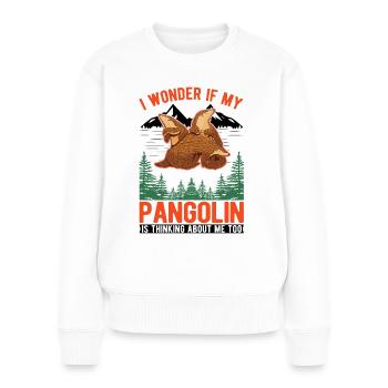 Pangolin Geschenk Schuppentier - Frauen Premium Bio Pullover - Weiß - Vorne - Julia (174cm)