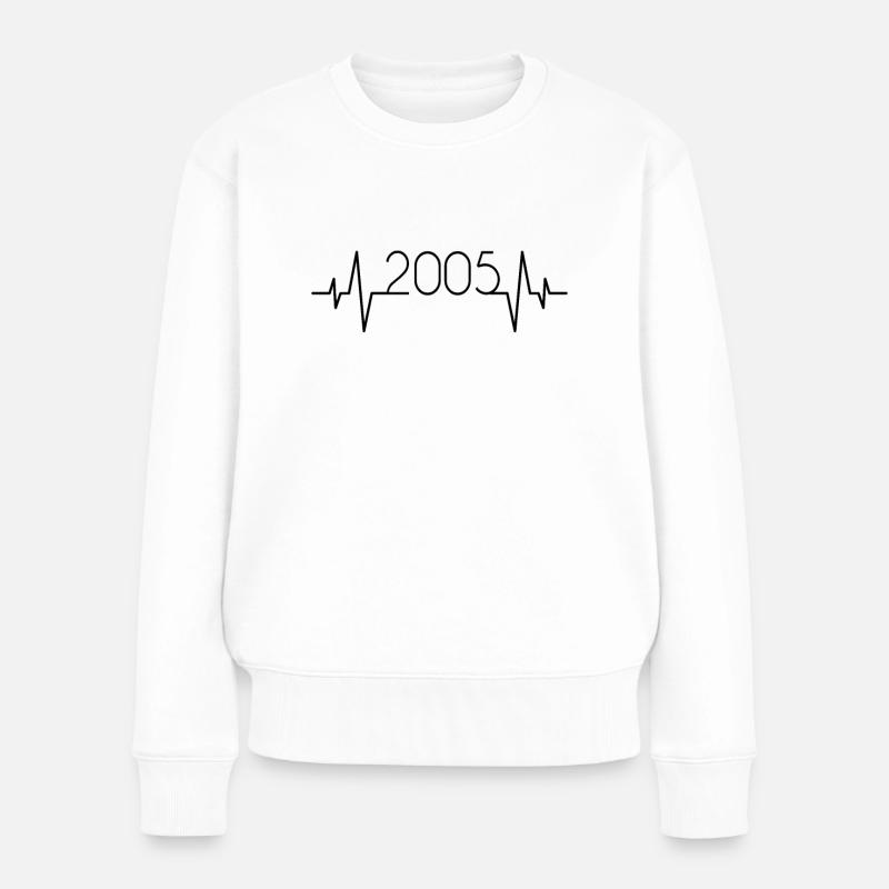 2005 Herzschlag - Frauen Premium Bio Pullover - Weiß