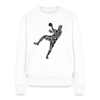 Handballspieler Handballer Symbole Jungen Handball - Frauen Premium Bio Pullover - Weiß - Vorne - Julia (174cm)