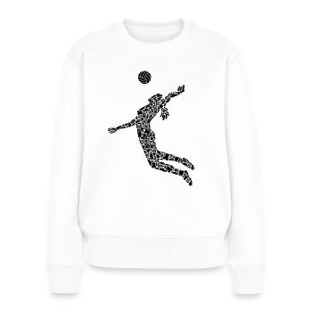 Volleyball Frauen Symbole Mädchen Volleyballerin - Frauen Premium Bio Pullover - Weiß - Vorne - Julia (174cm)