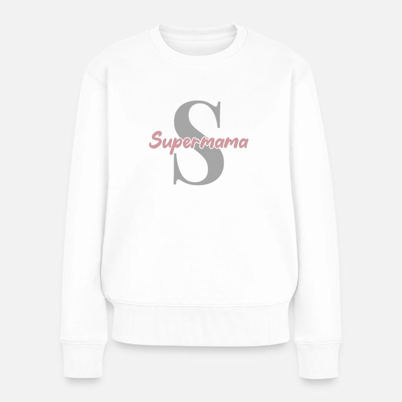 Supermama - Frauen Premium Bio Pullover - Weiß