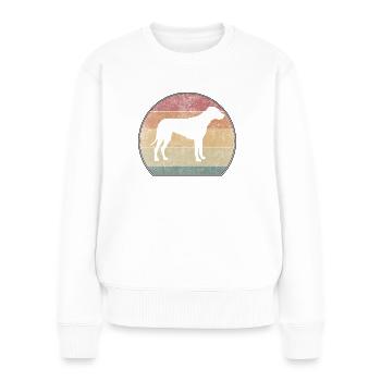 Retro Rhodesian Ridgeback Sonnenuntergang - Frauen Premium Bio Pullover - Weiß - Vorne - Julia (174cm)