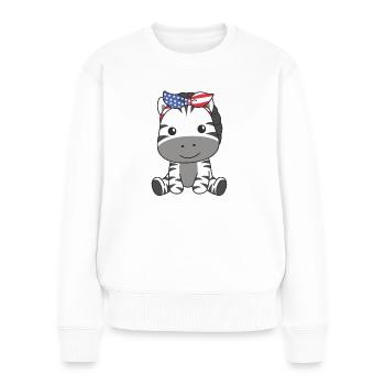 4 juillet American Zebra for Kids USA - Pull Premium bio Femme - blanc - Devant - Julia (174cm)