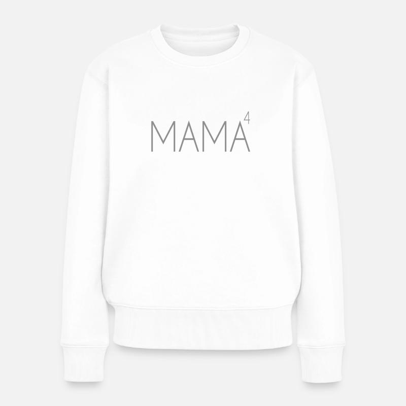 Mama von 4 Kindern - Frauen Premium Bio Pullover - Weiß