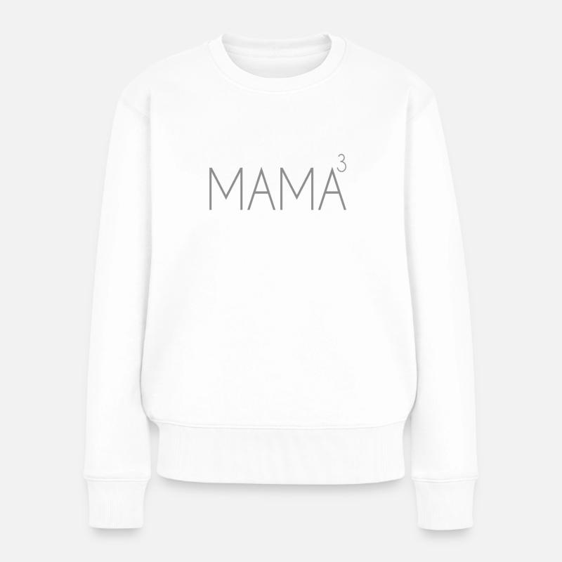 Mama von 3 Kindern - Frauen Premium Bio Pullover - Weiß