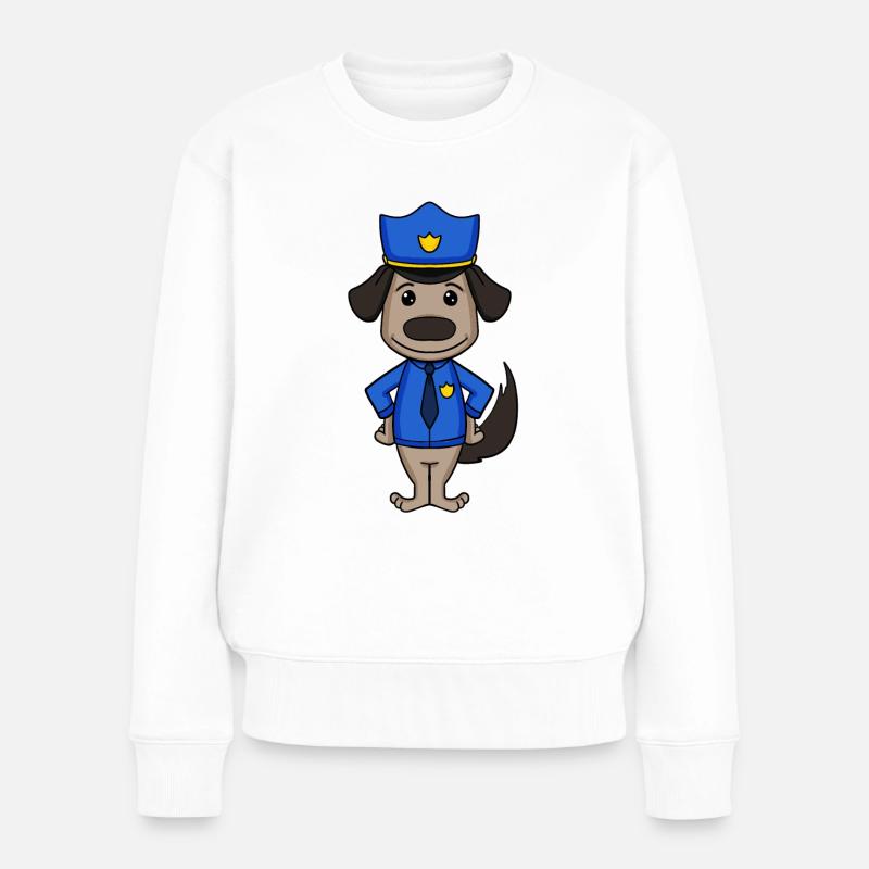 Polizei Hund Polizist - Frauen Premium Bio Pullover - Weiß