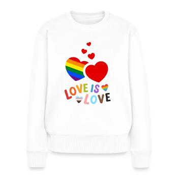 Love Is Love Rainbow Hearts Pride - Women's Premium Organic Jumper - white - Front - Julia (174cm)