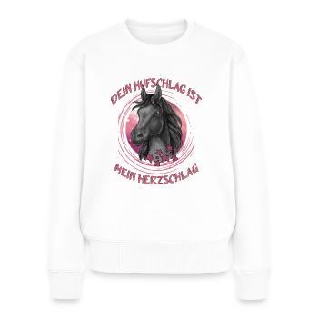 Pferde reiten ist Pferdeliebe für das Pferd - Frauen Premium Bio Pullover - Weiß - Vorne - Julia (174cm)