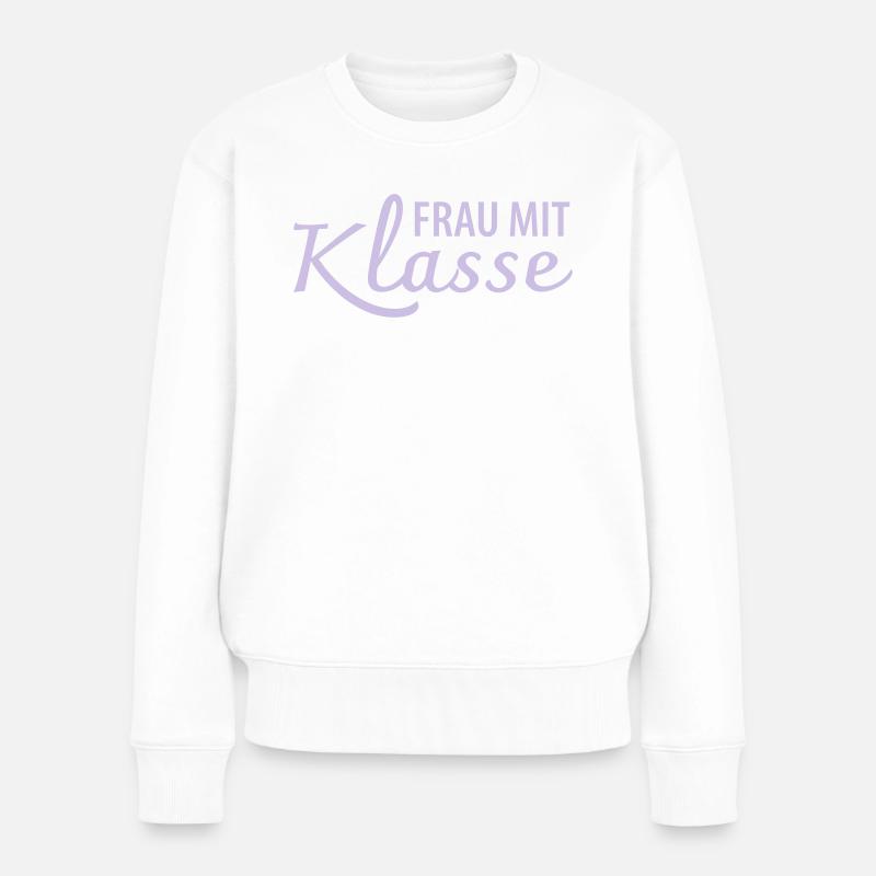 Frau Klasse Lehrerin - Frauen Premium Bio Pullover - Weiß