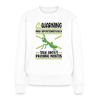Gottesanbeterin Mantis Fangschrecke - Frauen Premium Bio Pullover - Weiß - Vorne - Julia (174cm)