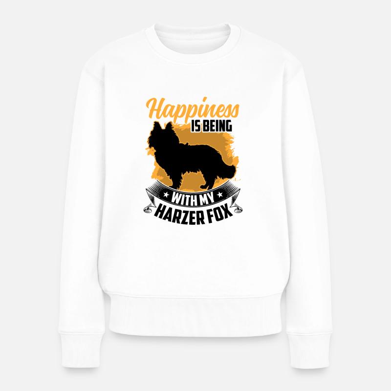 Harzer Fuchs macht glücklich Hütefuchs - Frauen Premium Bio Pullover - Weiß