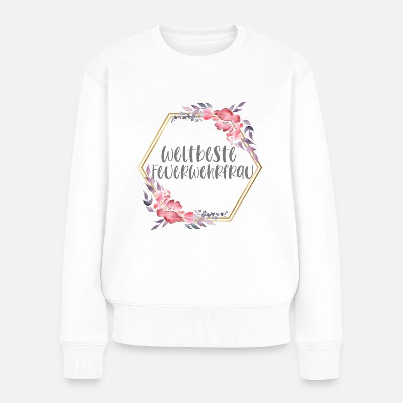 Weltbeste Feuerwehrfrau Feuerwehr Beruf Geschenk - Frauen Premium Bio Pullover - Weiß