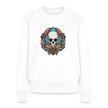 SkullOld - Pull Premium bio Femme - blanc - Devant - Julia (174cm)