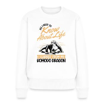 Dragon de Komodo dragon de Komodo varan lézard - Pull Premium bio Femme - blanc - Devant - Julia (174cm)