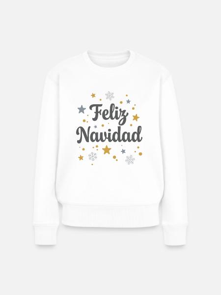 Feliz Navidad - Frauen Premium Bio Pullover - Weiß