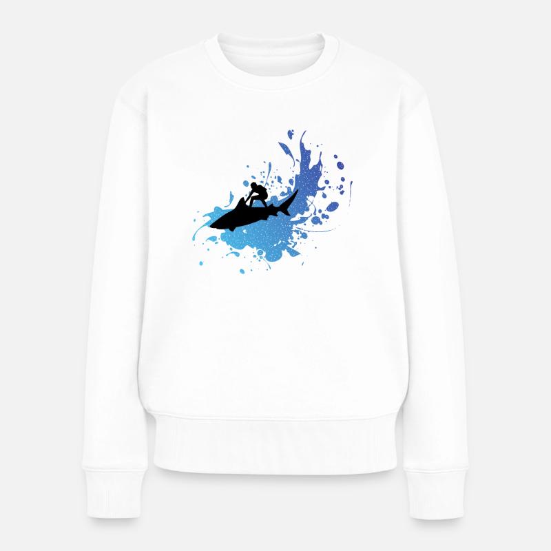 Surfez sur la vague ! - Pull Premium bio Femme - blanc