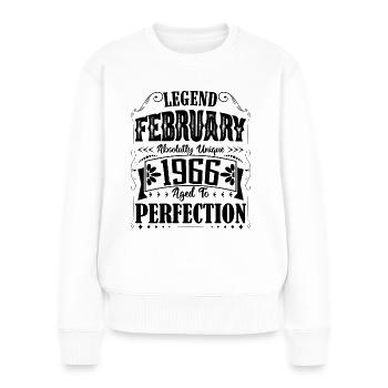 February 1966. February 1966 Birthday Gift. - Women's Premium Organic Jumper - white - Front - Julia (174cm)